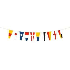 Wooden Code Flag Numbers Bunting, 130cm | Nautical Themed Decoration