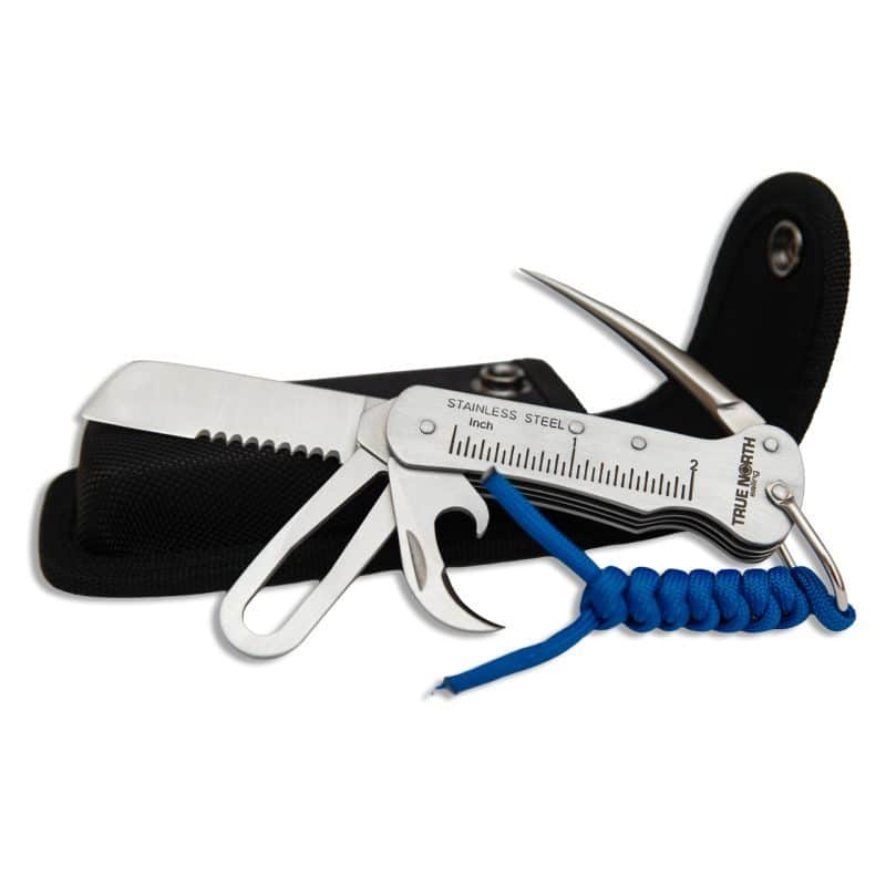 Woodget’s Rigging Knife, Pouch & Lanyard – Marine Multitool - Knife outside of the Pouch