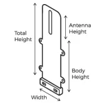 OverBoard Pro VHF Case - Black - Size Guide