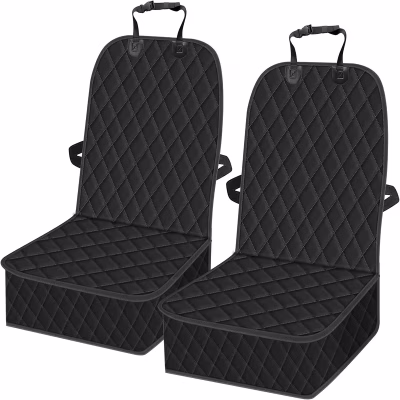 Two Front Dog Car Seat Covers - Black